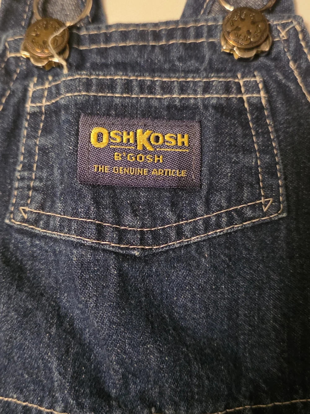 VTG OshKosh B'gosh Dark Denim Baby Overalls Size 24m